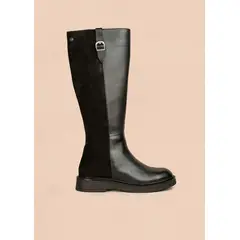 COSMOS - Bota en cuero color negro con hebilla 105965
