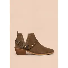 COSMOS - Botines en cuero color miel con correa 105875