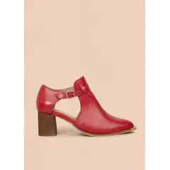 COSMOS - Botines en cuero color rojo con correa 105711