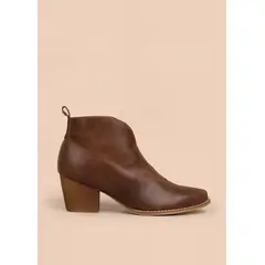 COSMOS - Botines en cuero color café 105873