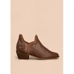 COSMOS - Botines en cuero color café con taches 105872