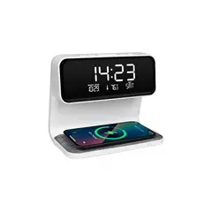 GENERICO - Reloj 3 En 1 Digital Luz Led Base De Carga Inalámbrica