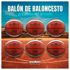 MOLTEN - SET X 6 Balón de Baloncesto B7G2000 (tamaño 7) LEVEL 2