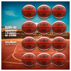 MOLTEN - SET X 12 Balón de Baloncesto B7G2000 (tamaño 7) LEVEL 2