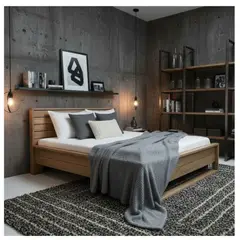 GENERICO - Cama Kakai King Size 210cm x 210cm En Laminado Roble