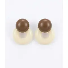 ZYRAL - Aretes Café con Blanco Mujer Marca ZARC03-127
