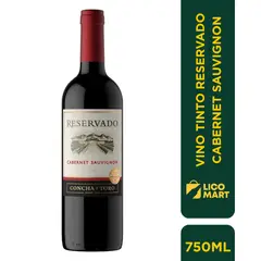 CONCHA Y TORO - VINO TINTO RESERVADO CABERNET SAUVIGNON 750 ML