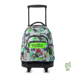 TOTTO - Morral Mochila Escolar Ruedas Renglon L Gris Niño
