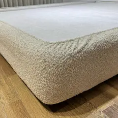 GENERICO - Forro base cama ovejero bouclé doble taupe