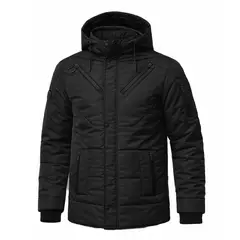 MODA EN CIRCUITO - Chaqueta Impermeable Tipo Semigabán para Hombre - Capota Removible