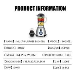 SOKANY - Licuadora de Mano Inmersión 03031 - Mixer 4 en 1 Acero Inoxidable, 1000W, Picadora y Batidor