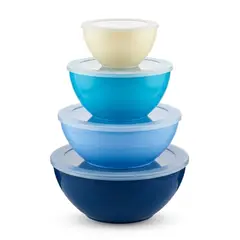 BUFFER FLASK - Juego De 5 Bowls Para Ensalada Con Tapa Hermética - Tamaños Grandes Graduados (1.0L a 6.5L) Plástico