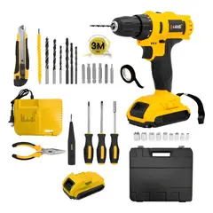 GENERICO - Set Herramientas Eléctricas 12V ADEITE Con Taladro Inalámbrico + Accesorios + Maletín