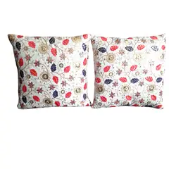 ARTESANAL - 2 FUNDAS BORDADAS PARA COJINES DE 40X40 CMS