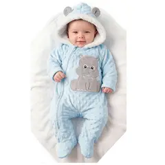 BABY KDS - Mameluco Ovejero Esquimal Termico Bebe - Azul