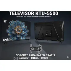 KRONO - Smart TV 55 Pulgadas LED 4K Ultra HD - Android TV, Bluetooth, Diseño Frameless