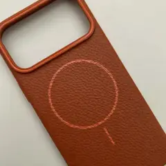 APPEND - Funda Para iPhone 17 Pro con MagSafe Litchi Golden Brown