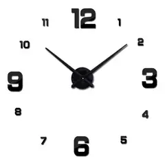 DECOR - Reloj de pared 3D grande 100cm x 100cm numeros grandes y pequeños