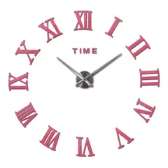 DECOR - Reloj de pared 3D grande 100cm x 100cm números romanos