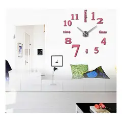 DECOR - Reloj de pared 3D grande 100cm x 100cm números en ingles