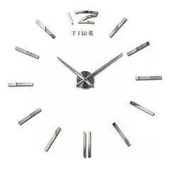 DECOR - Reloj de pared 3D grande 100cm x 100cm palos y número 12