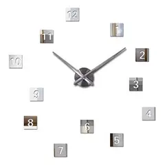 DECOR - Reloj de pared 3D grande 100cm x 100cm números en cuadros
