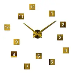 DECOR - Reloj de pared 3D grande 100cm x 100cm números en cuadros