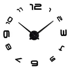 DECOR - Reloj de pared 3D grande 100cm x 100cm úmeros ovalados