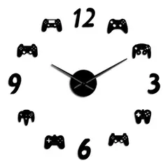 DECOR - Reloj de pared 3D grande 100cm x 100cm Números Game, juegos, control