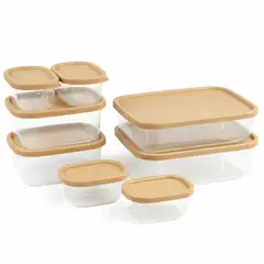 BUFFER FLASK - Set x8 Tuppers Herméticos Para Alimentos Recipientes De Cocina Multi Tamaño Con Tapas