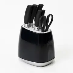 SKY - Juego De Cuchillos De Cocina Profesional x7 Hojas De Alta Precisión Base Organizadora Corte Maestro