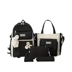 GENERICO - Combo Morral Maleta Aesthetic 5 Piezas Escolar Kawaii