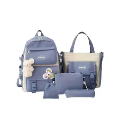 GENERICO - Combo Morral Maleta Aesthetic 5 Piezas Escolar Kawaii