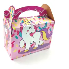 GENERICO - Caja Cajita Feliz Fiesta X6 Unidades Unicornio Niña
