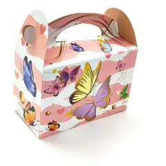 GENERICO - Caja Cajita Feliz Fiesta X6 Unidades Mariposa Niña