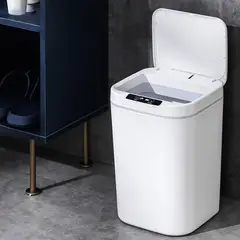 GENERICO - Caneca de Basura Automática con Sensor Recargable 17L Blanca