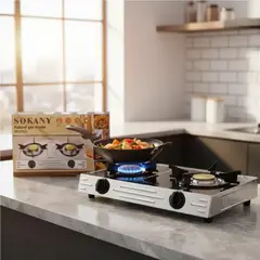 SOKANY - Estufa De Gas 2 Puestos Para Piso