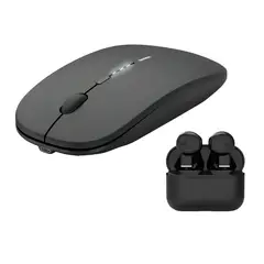 AOA - Mouse Inalámbrico recargable ergonomico led + obsequio Audifonos Inalambricos