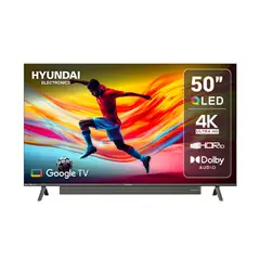 HYUNDAI - Televisor QLED SMART 4K UHD 50 pulgadas Google TV - BARRA INCLUIDA