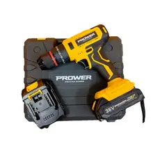 GENERICO - TALADRO PERCUTOR PROWER CON PANTALLA LCD TA36VLCD 36V AMARILLO
