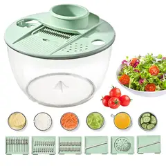 BUFFER FLASK - Set Cortador De Verduras Multifuncional Con Escurridor y 5 Cuchillas Secador De Ensaladas
