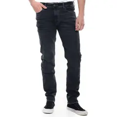 COLOR BLUE - Black Brixton/Slim Fit Jeans Con Desgastes