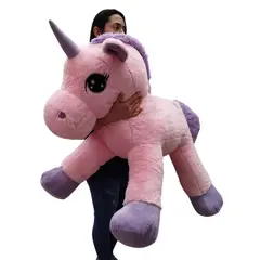 GENERICO - Peluche Unicornio Gigante Acostado Rosado Y Morado
