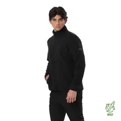 TOTTO - Buzo Sudadera Abierta Micro Polar Flizo Negro Hombre