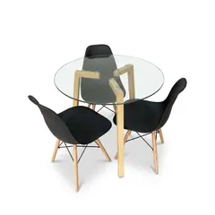 GENERICO - JUEGO DE COMEDOR REDONDO CON 3 SILLAS