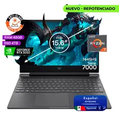 HP - Portátil Gamer Victus AMD Ryzen 7 RAM 48GB SSD 4TB RTX 3050 6GB 144Hz