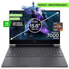 HP - Portátil Gamer Victus AMD Ryzen 7 16GB2TB RTX 4050 6GB