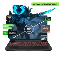 ASUS - Portátil Gamer TUF A16 AMD Ryzen 7 RAM 16GB SSD 512GB RTX 4050 6GB FHD FHD 144 Hz