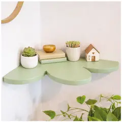 TIZZY DISEÑO - Repisa Decorativa Verde en Forma de Flor