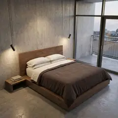 GENERICO - Cama Sady King Size 227cm x 242cm En Laminado Roble
